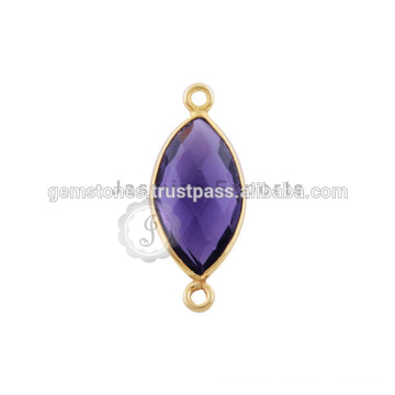 Amethyst Bezel Connector Vermeil Lünette Einstellung Edelstein Steckverbinder